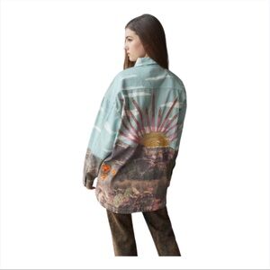 BDG Urban Outfitters Ashlyn Southwest Embroidered Sunset Shirt Jacket Size Small
